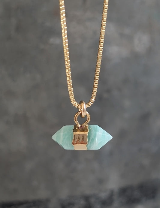 Double Point Gemstone Necklace