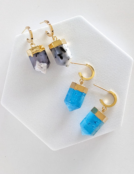 Gemstone Point Earrings