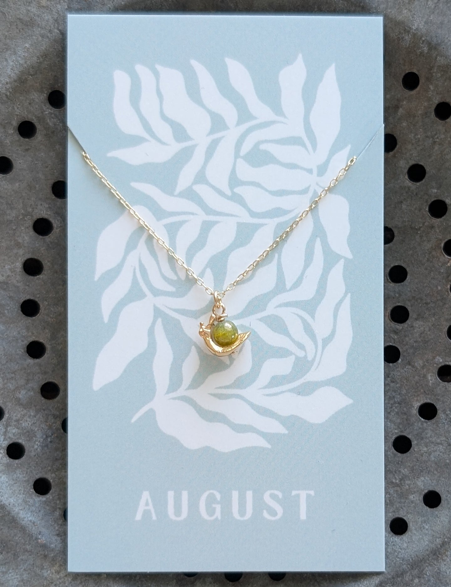 Snail Birthstone Necklace