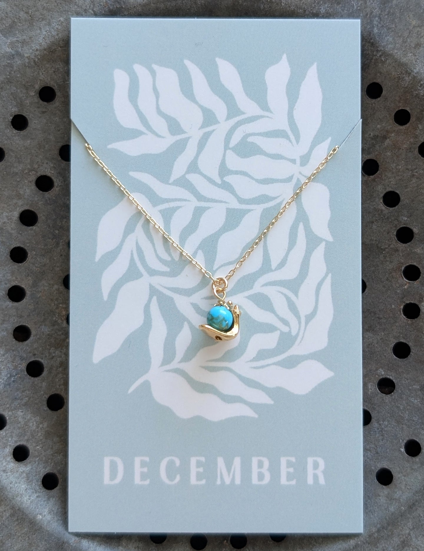 Snail Birthstone Necklace