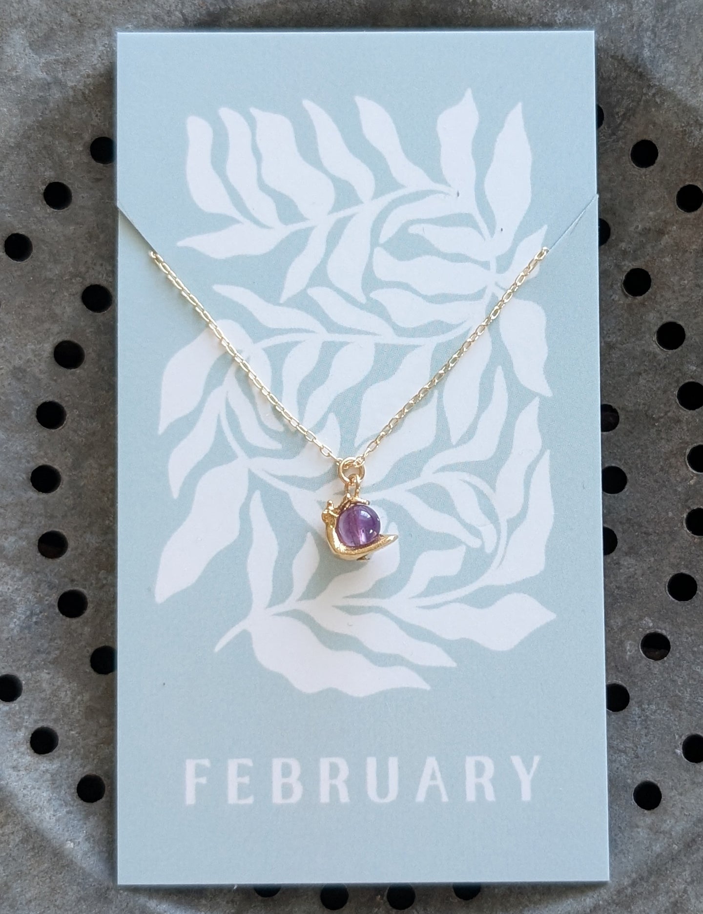 Snail Birthstone Necklace