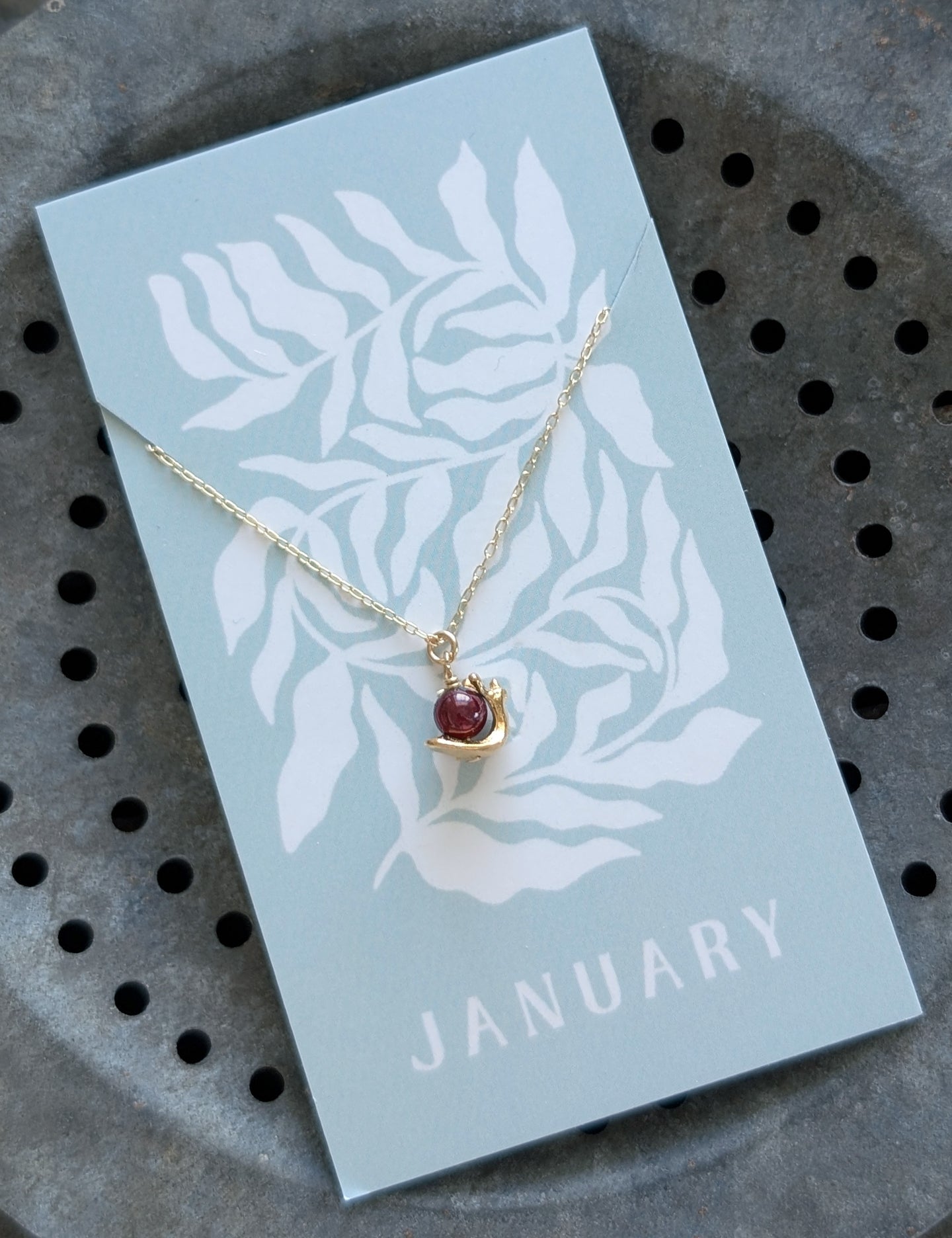 Snail Birthstone Necklace