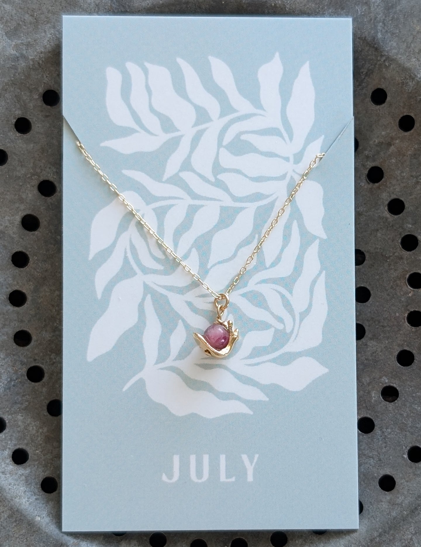 Snail Birthstone Necklace