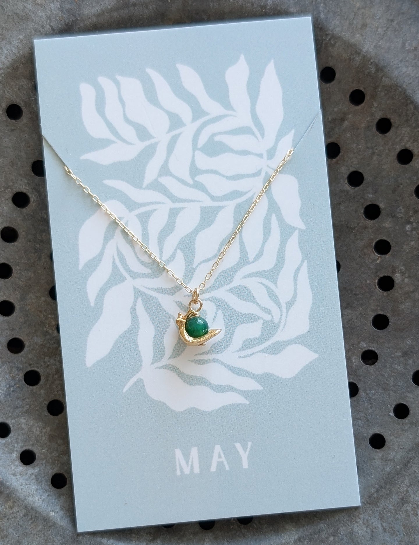 Snail Birthstone Necklace