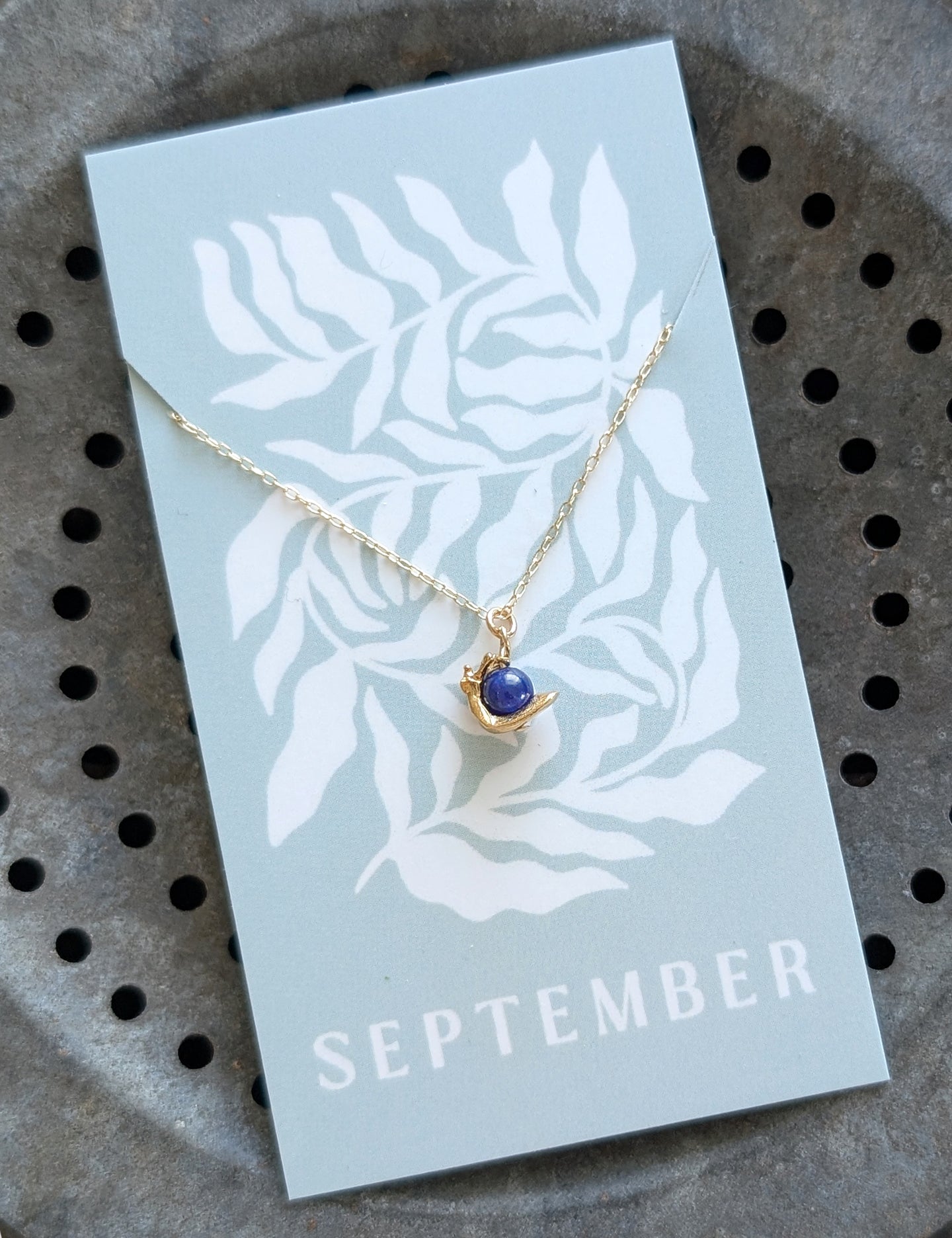 Snail Birthstone Necklace