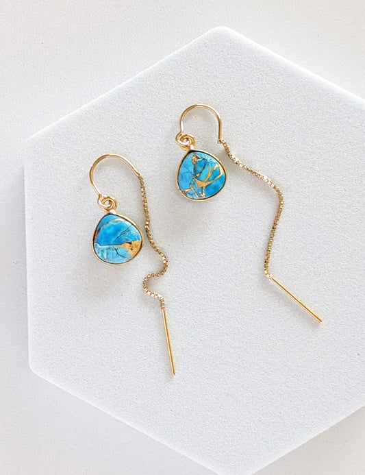 Turquoise Teardrop Threaders