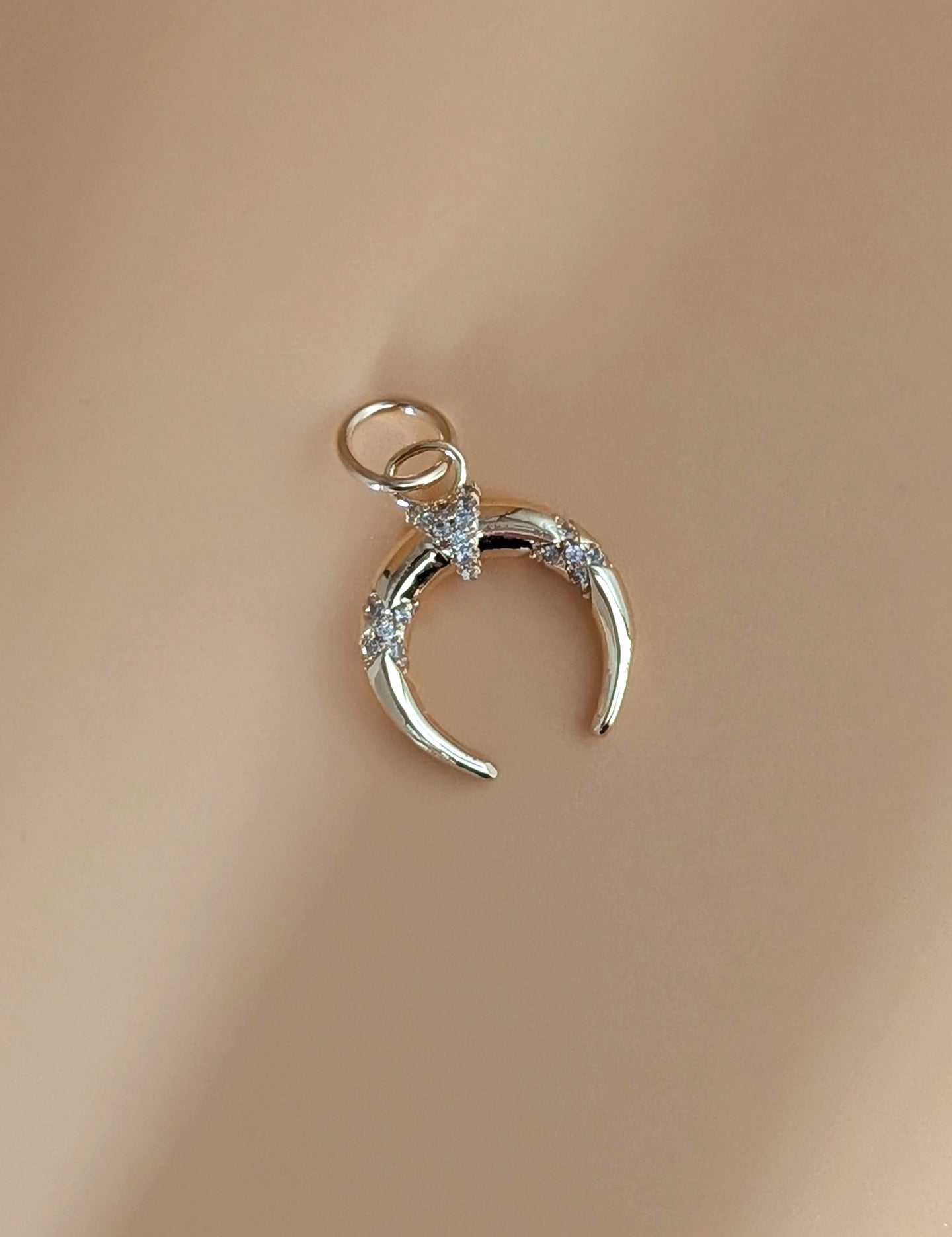 Pave Crescent Charm