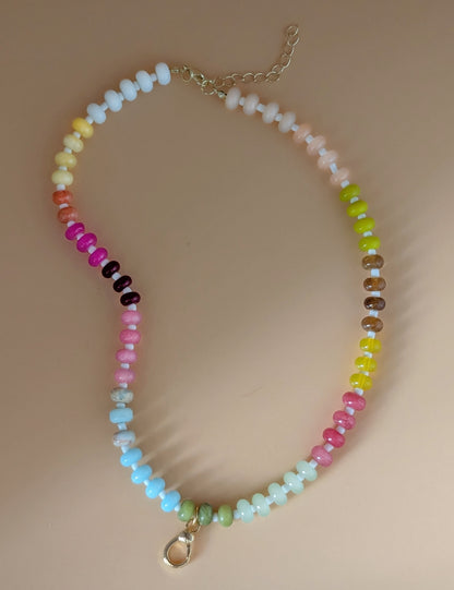 Rainbow Bead Charm Necklace Holder