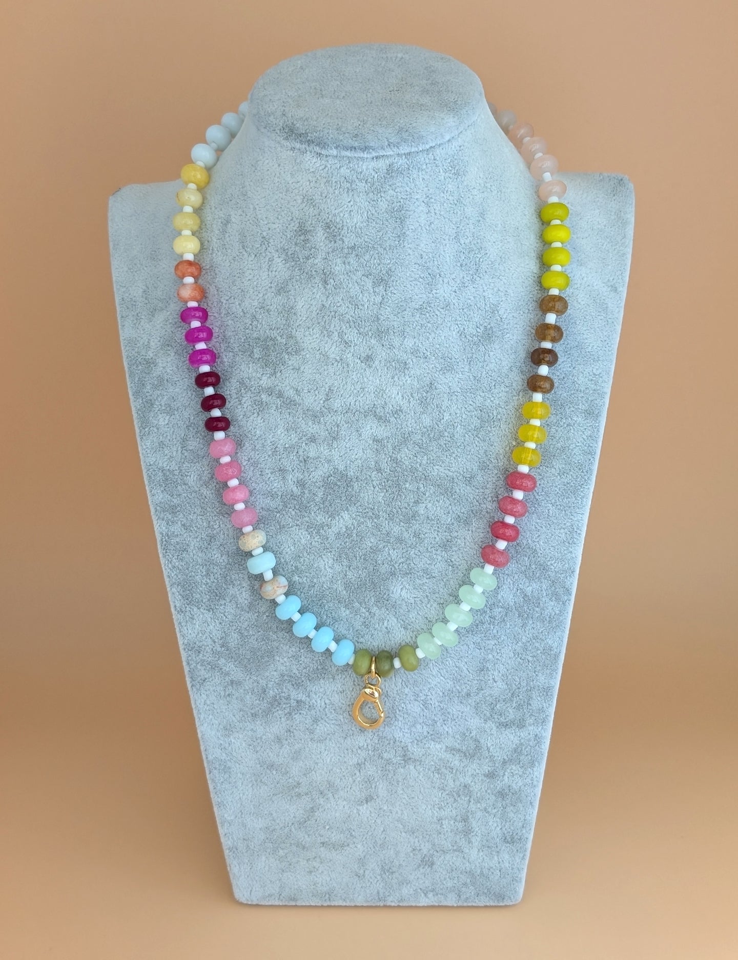 Rainbow Bead Charm Necklace Holder