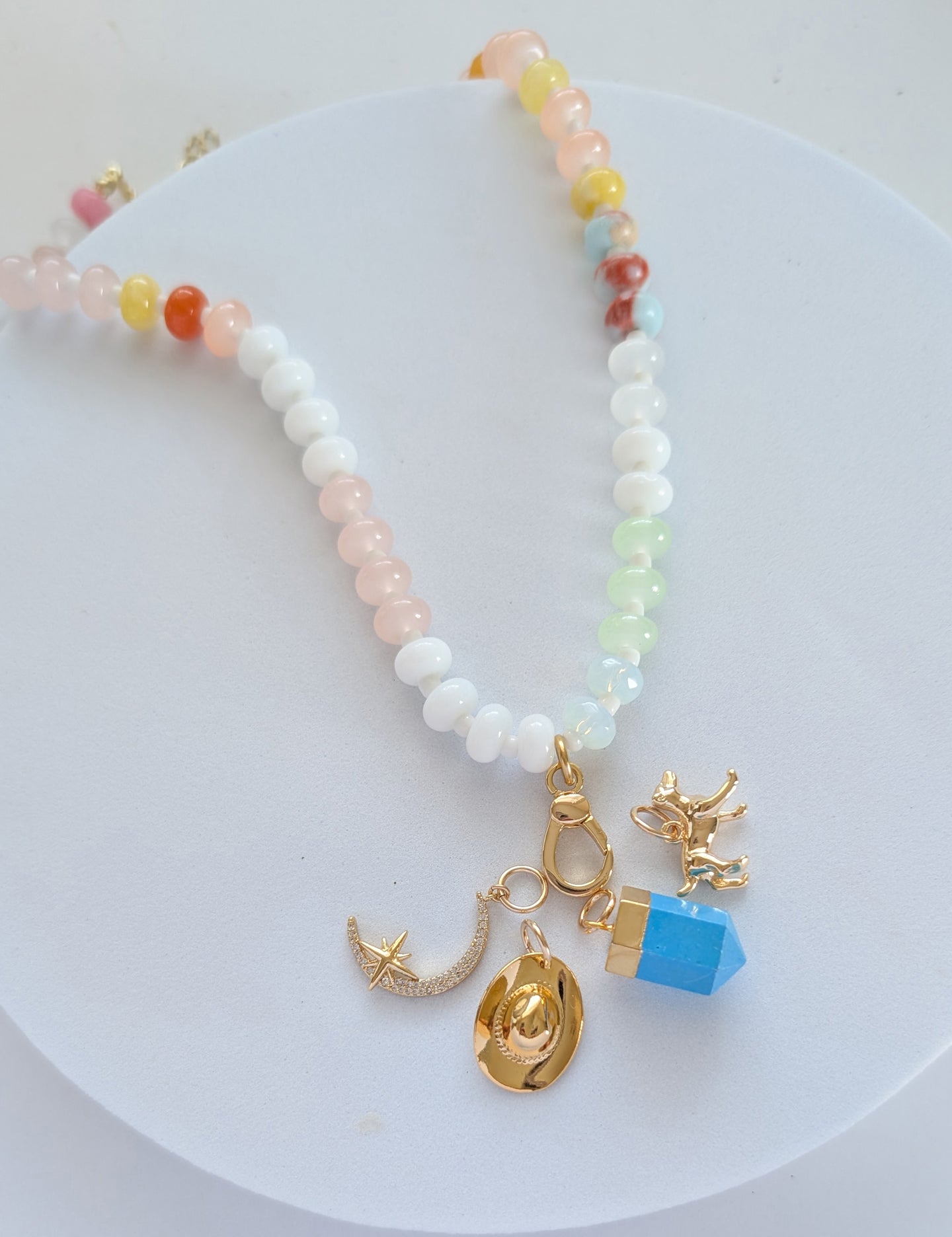 Rainbow Bead Charm Necklace Holder