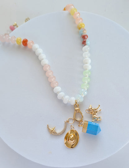 Rainbow Bead Charm Necklace Holder