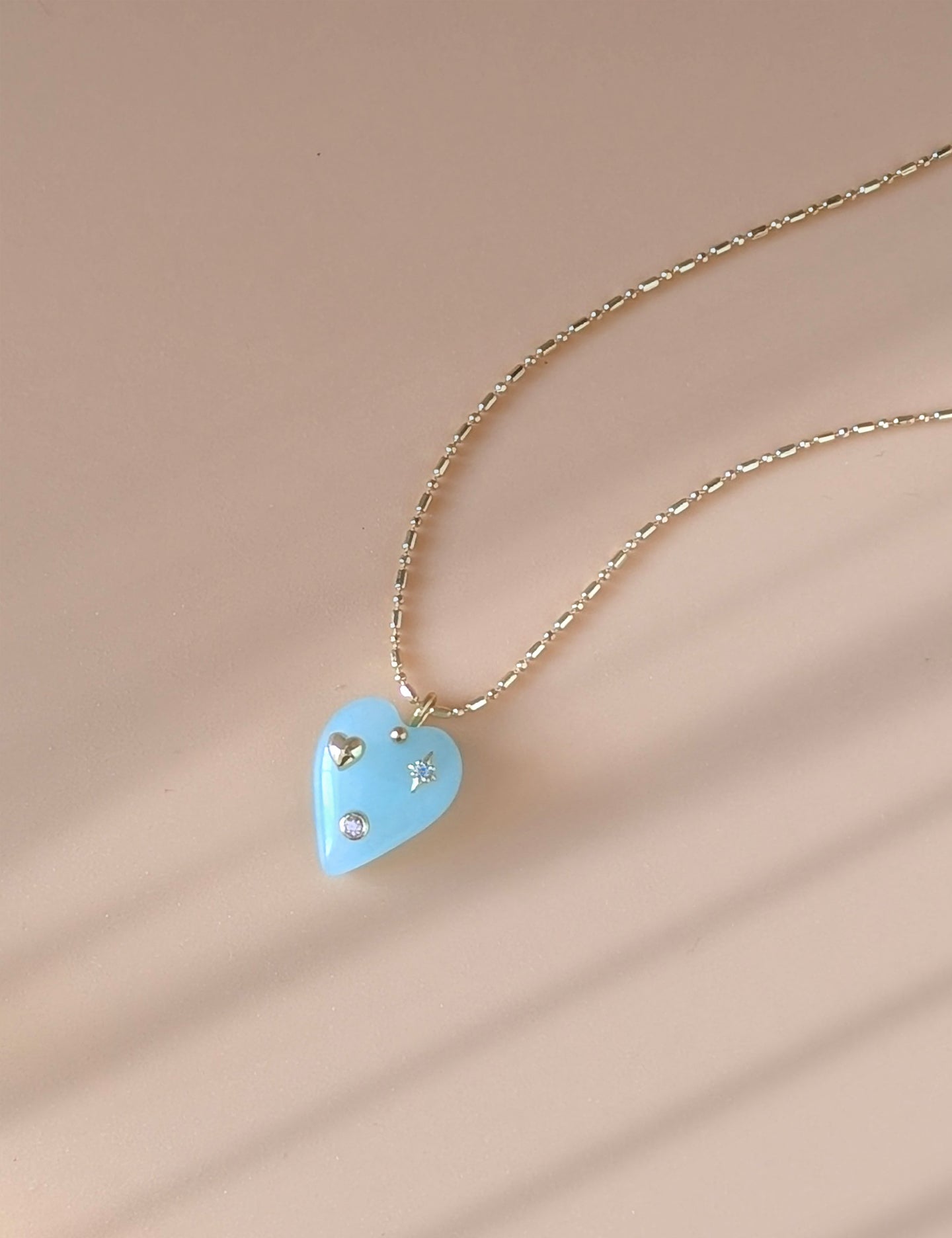 Blue Stone Heart Necklace