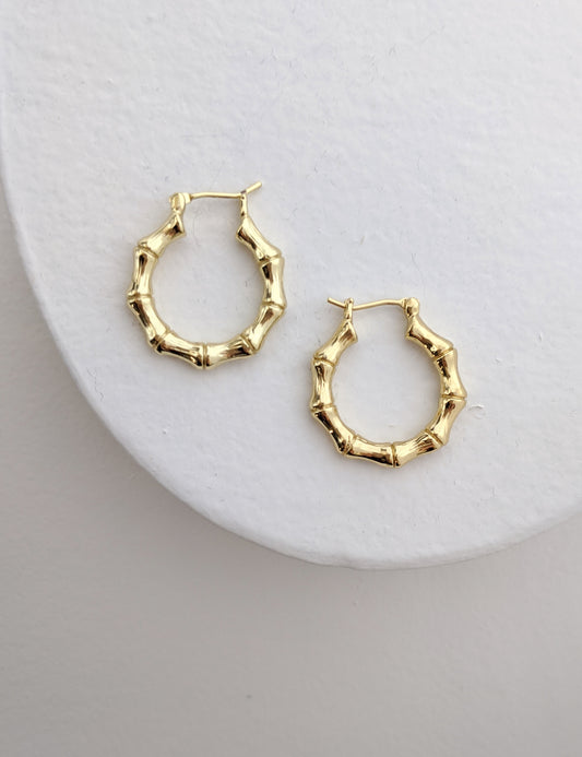 Small Bamboo Gold-Filled Hoops