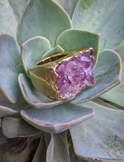 Gold Druzy Ring